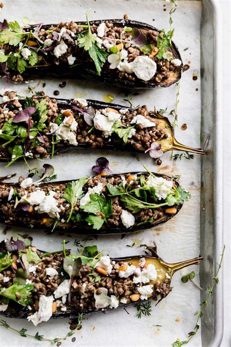 roasted-eggplant-with-goat-cheese-lentils-and-thyme image