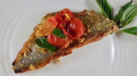 pan-fried-porgy-with-tomatoes-basil-a-wholesome image