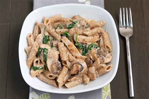 creamy-chicken-pasta-with-mushrooms-and-spinach image
