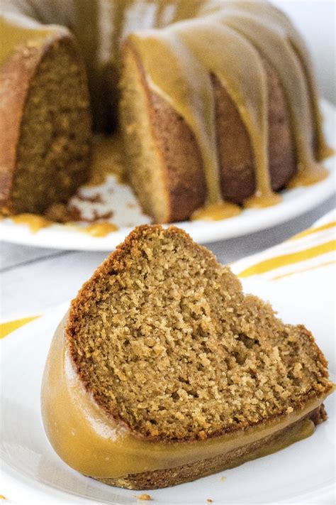 delicious-applesauce-bundt-cake-with-caramel-glaze image