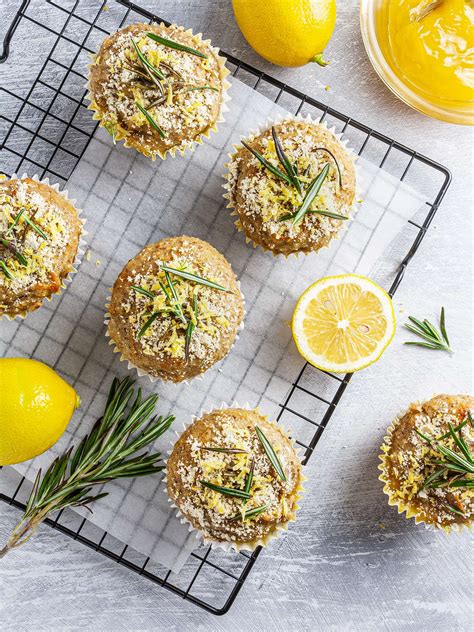 vegan-sugar-free-lemon-rosemary-muffins image
