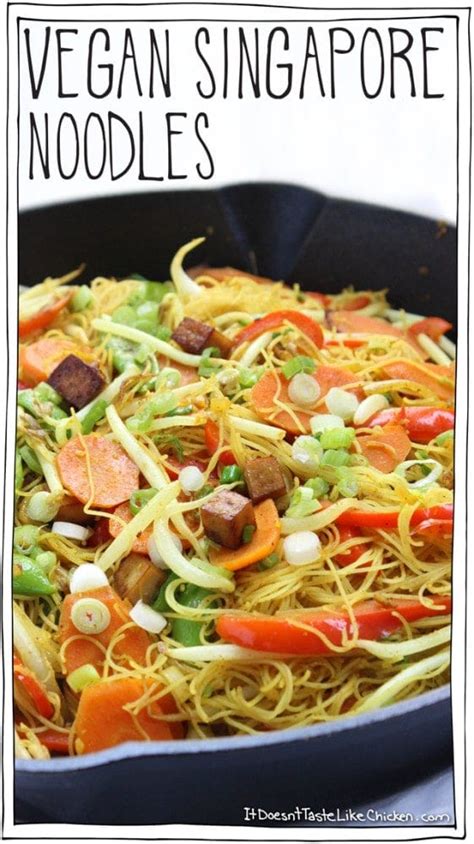 vegan-singapore-noodles-it-doesnt-taste-like-chicken image