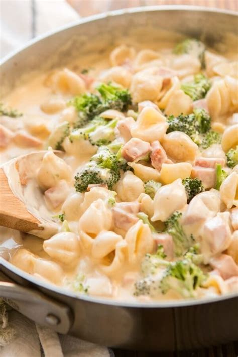 ham-and-broccoli-macaroni-and-cheese-oh-sweet-basil image