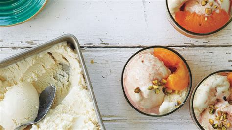 frozen-yogurt-with-poached-peaches-recipe-bon-apptit image