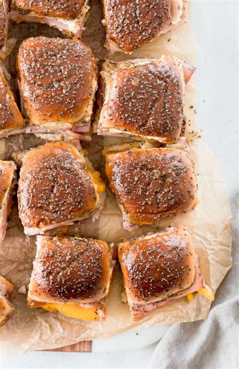 baked-mini-party-sandwiches-with-brown-sugar-glaze image