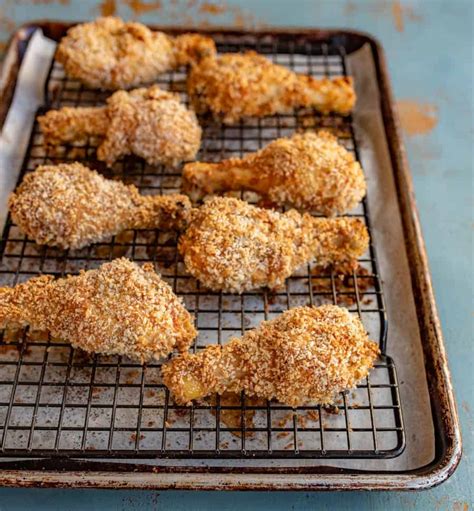 crispy-panko-crusted-baked-chicken-legs-bless-this-mess image