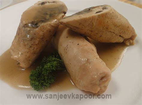 chicken-roulade-with-mushrooms-recipe-card-sanjeev image