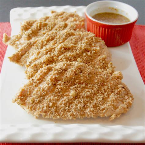 baked-panko-crusted-chicken-with-honey-mustard-sauce image