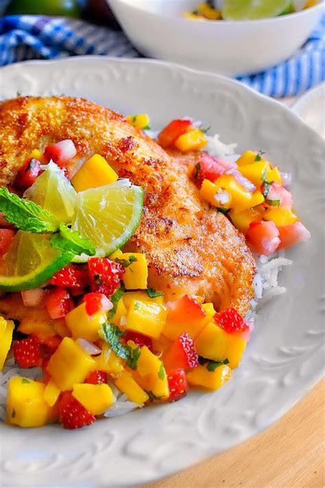 pan-seared-fish-with-fruit-salsa-tilapia-healthyrecipe image