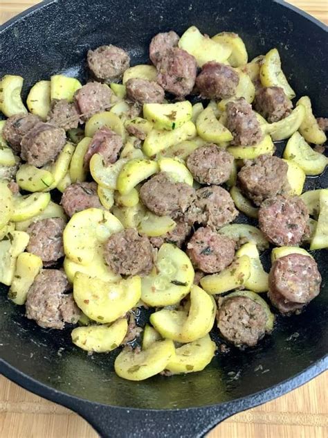 smoked-sausage-and-zucchini-skillet-low-carb image