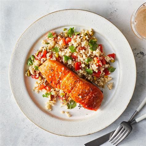 salmon-with-roasted-red-pepper-quinoa-salad image