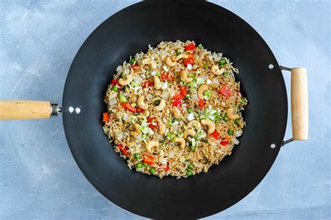 vegetable-fried-rice-with-cashews-recipe-the-spruce image