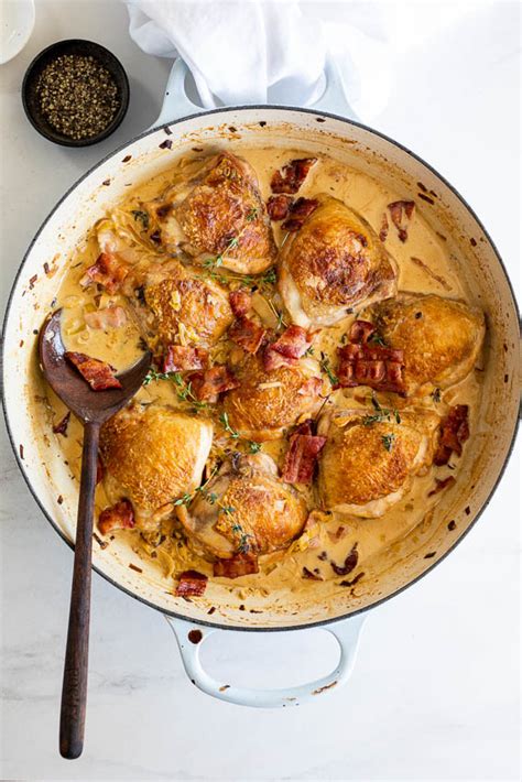 one-pan-creamy-chicken-with-bacon-and-leeks-simply image