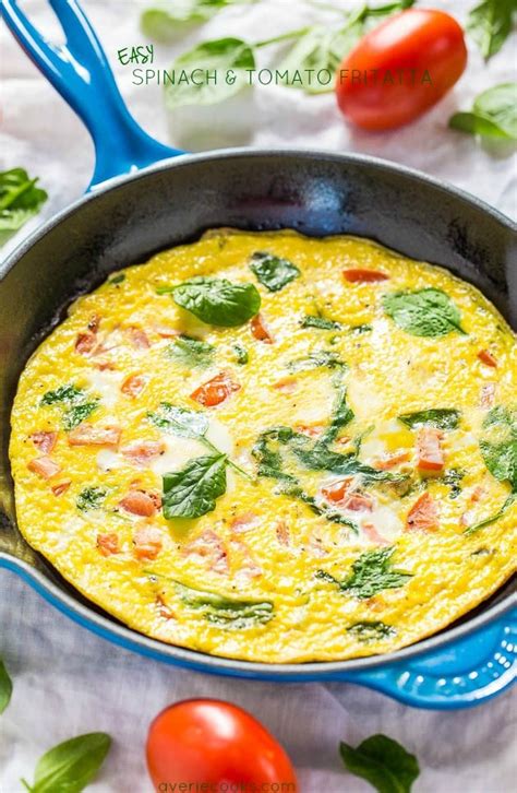 easy-spinach-and-tomato-frittata-averie-cooks image