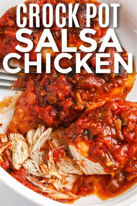 crock-pot-salsa-chicken-only-3-ingredients-easy-low image