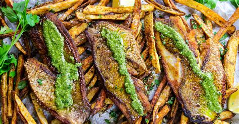 pesto-red-snapper-with-baked-parmesan-fries image
