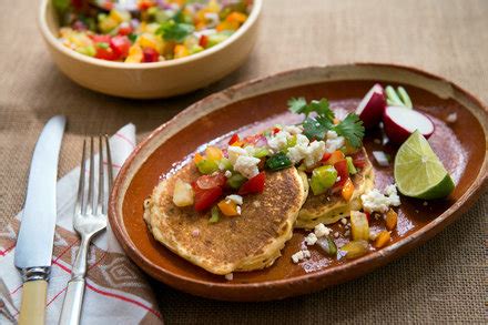 fresh-corn-griddle-cakes-with-spicy-salsa image