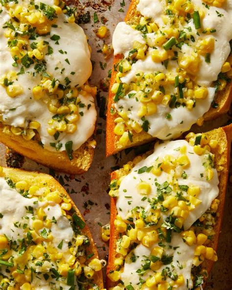 cheesy-corn-garlic-bread-recipe-kitchn image