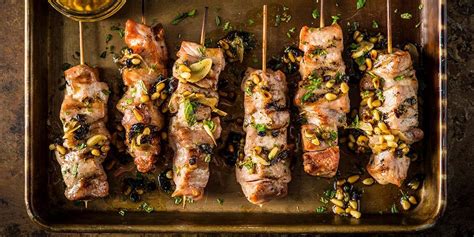 grilled-pork-skewers-with-currant-brown-butter image