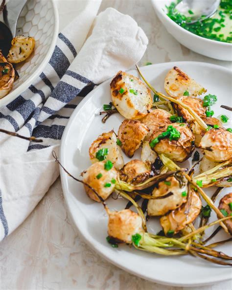 crispy-roasted-turnips-recipe-with-chive-butter-sauce image