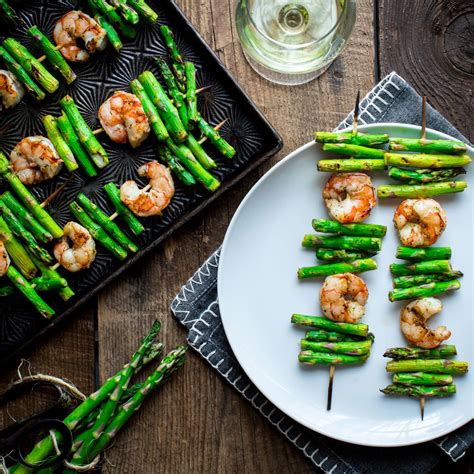 garlic-shrimp-asparagus-kebabs-eatingwell image
