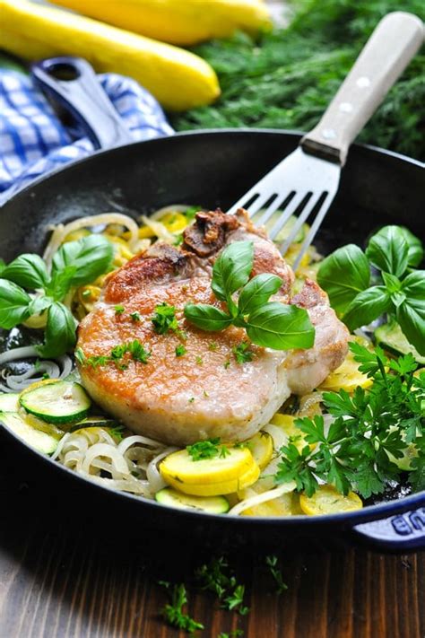 skillet-pork-chops-with-zucchini-and-squash-the image