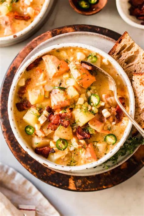 the-best-salmon-and-corn-chowder-lenas-kitchen image