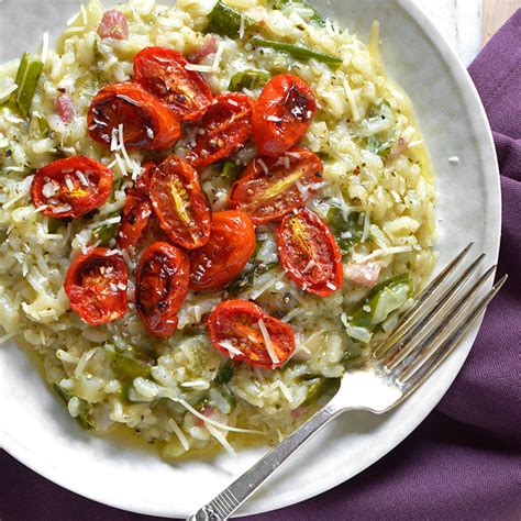 kohlrabi-risotto-with-roasted-tomatoes-and-pancetta image