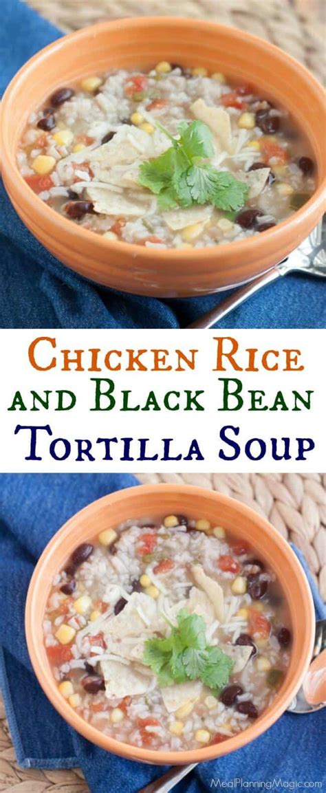 easy-chicken-rice-and-black-bean-tortilla-soup image