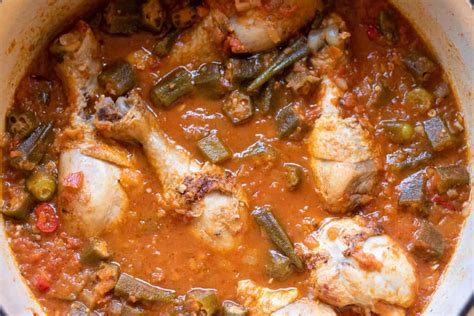 bamya-turkish-okra-stew-with-chicken-cooking image