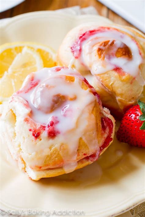 strawberry-rolls-with-lemon-glaze-sallys-baking image