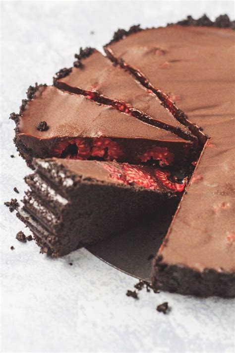 no-bake-chocolate-raspberry-tart-marshas-baking image
