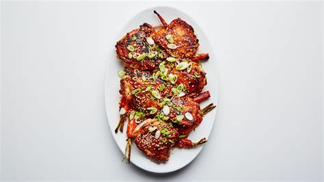 one-skillet-roasted-sesame-chicken-thighs-bon-apptit image