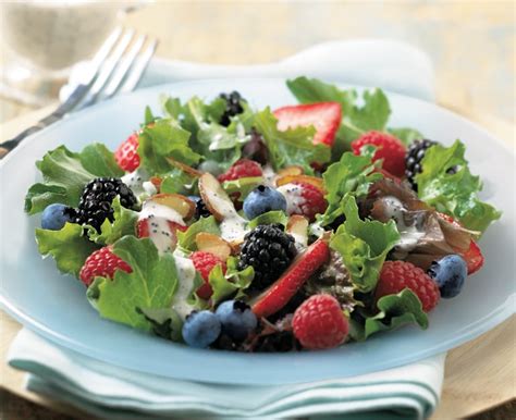 baby-greens-berry-salad-recipe-with-sour-cream image