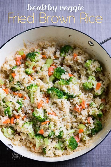 brown-fried-rice-recipe-with-broccoli-vegetables image