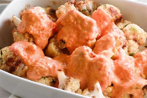 roasted-cauliflower-with-red-bell-pepper-cream image