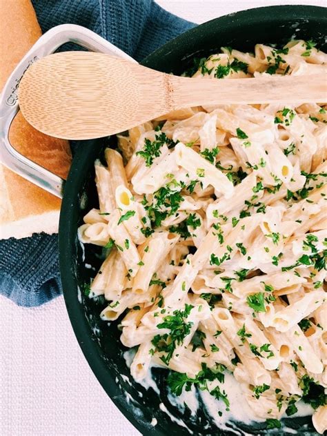 easy-homemade-alfredo-sauce-recipe-with-penne-pasta image