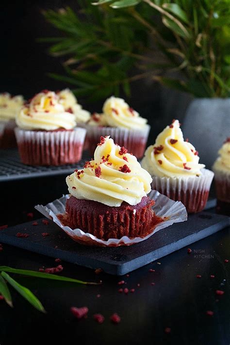 beet-red-velvet-cupcakes-video-nish-kitchen image