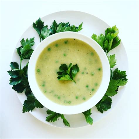 vichyssoise-with-green-peas-and-lovage-plant image