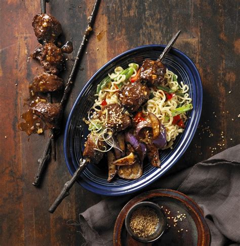 glazed-beef-kabobs-with-easy-asian-eggplant image
