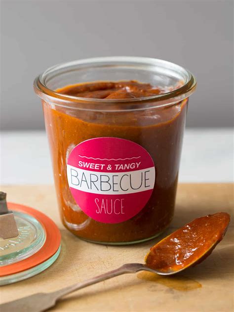 sweet-and-tangy-bbq-sauce-recipe-spoon-fork-bacon image