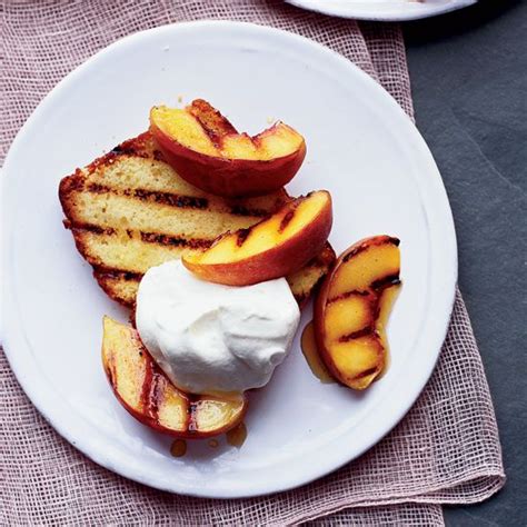 grilled-lemon-pound-cake-with-peaches-and-cream image