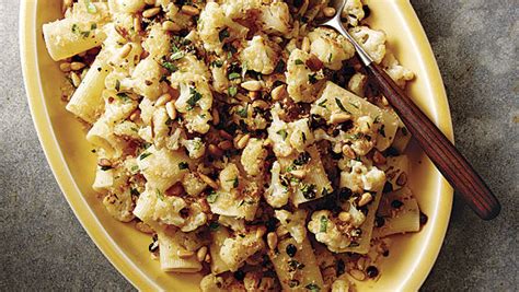 rigatoni-with-cauliflower-currants-and-pine-nuts image