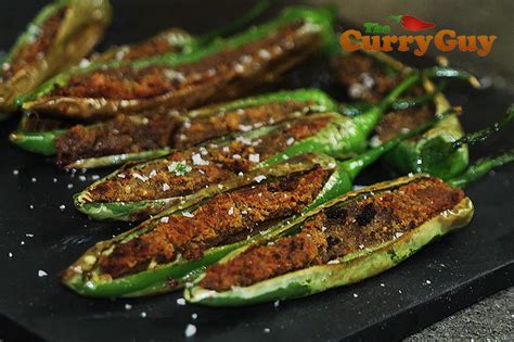stuffed-green-chillies-spicy-indian-green-chilli-snack image