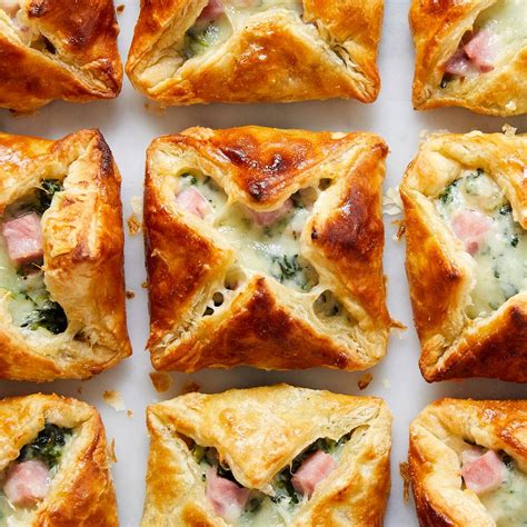 best-ham-cheese-spinach-puffs-recipe-delish image