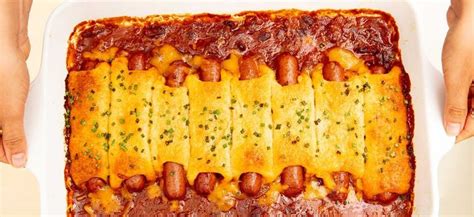 best-chili-cheese-dog-casserole-recipe-delish image