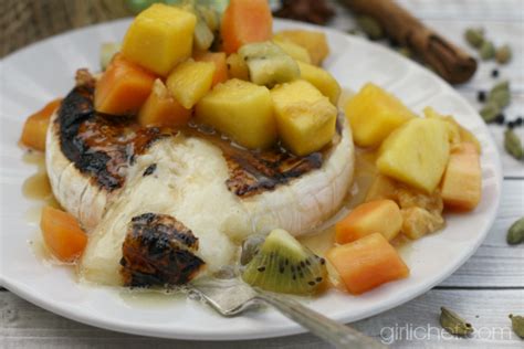 grilled-brie-with-tropical-fruit-compote image