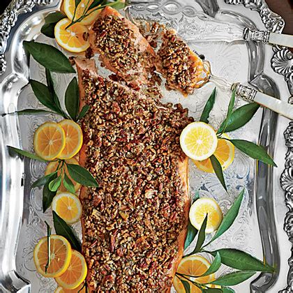 pecan-and-dill-crusted-salmon-recipe-myrecipes image