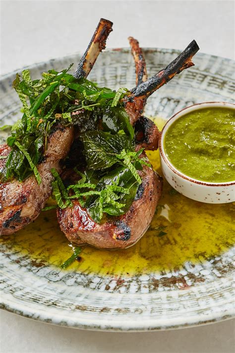 spiced-lamb-cutlets-with-mint-chutney-and-curry-leaves image