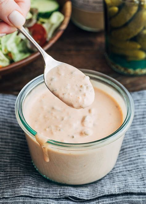 russian-dressing-recipe-with-cornichons-striped image